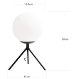 thumbnail of Candeeiro de mesa, Tripé em aço esmaltado, Candeeiro de mesa com cúpula em vidro