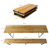 thumbnail of CHEFGASTRO Bierzeltgarnitur 3-teilig mittig klappbar | 1x Tisch, 2x Bierbank | HxBxT 76x220x50 cm | lackiertes Holz | inkl. 16x Bodenschoner
