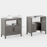 thumbnail of kleankin mueble para debajo del lavabo armario de suelo para baño de madera con 2 puertas y estante abierto estilo moderno 60x30x60 cm gris