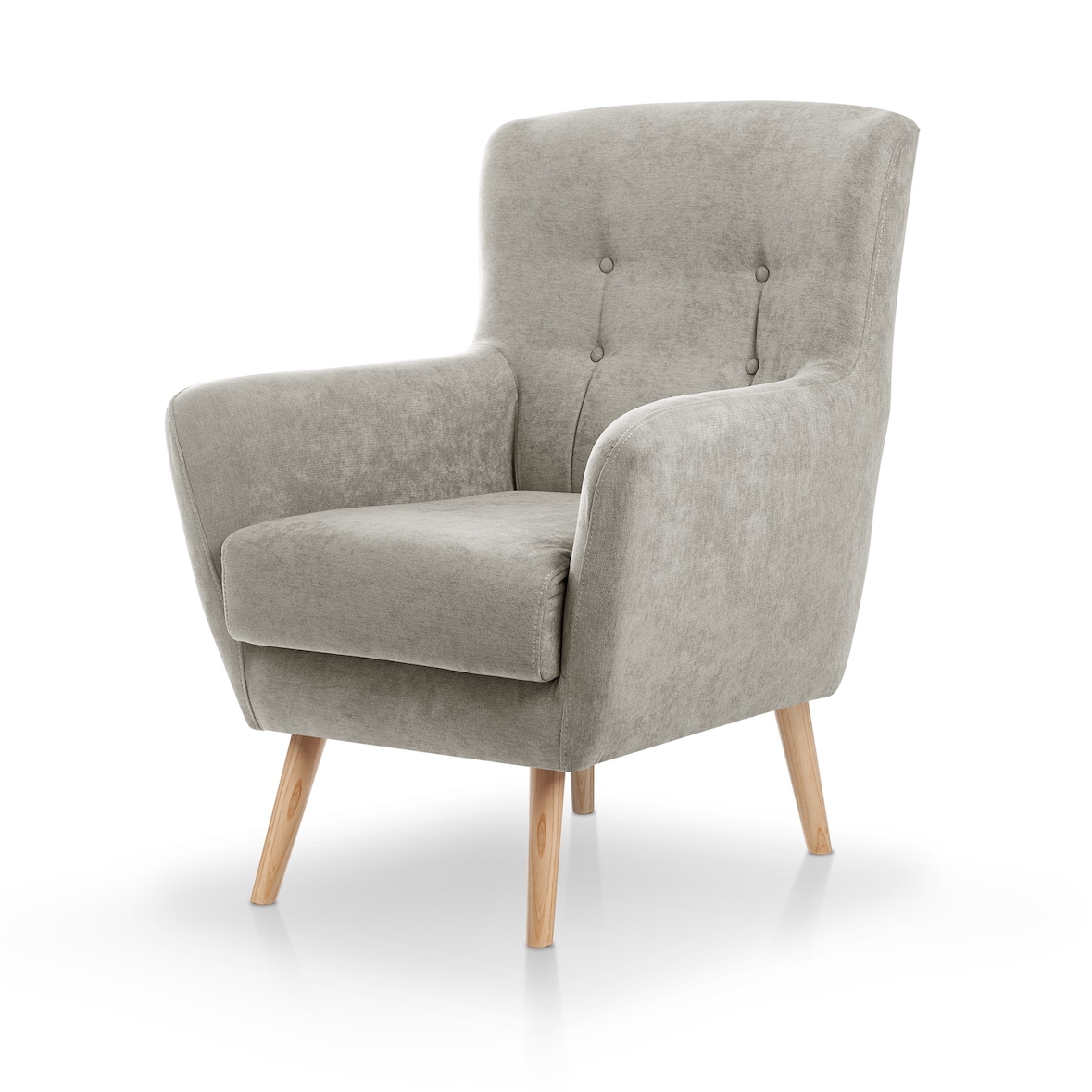 Butaca Izan SUEÑOSZZZ Butaca Nórdica Tapizada En Tela Gris Plata