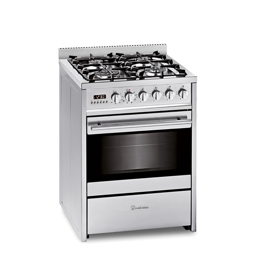 MEIRELES cocina 60cm, 4 fuegos gas, horno electrico multifunciones E 610 X ST NAT