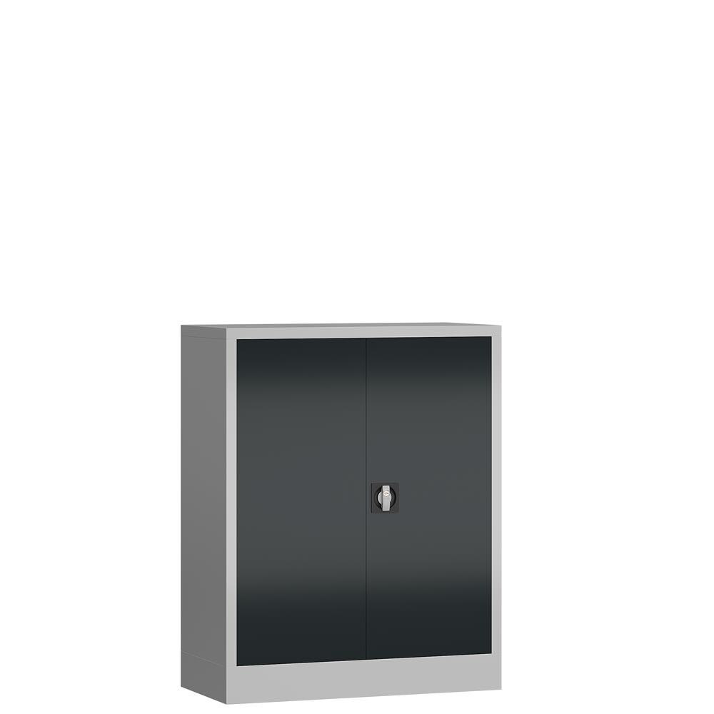 Metallschrank abschließbar Flügeltürenschrank Aktenschrank 100x80x38cm grau/anthrazit X-530318