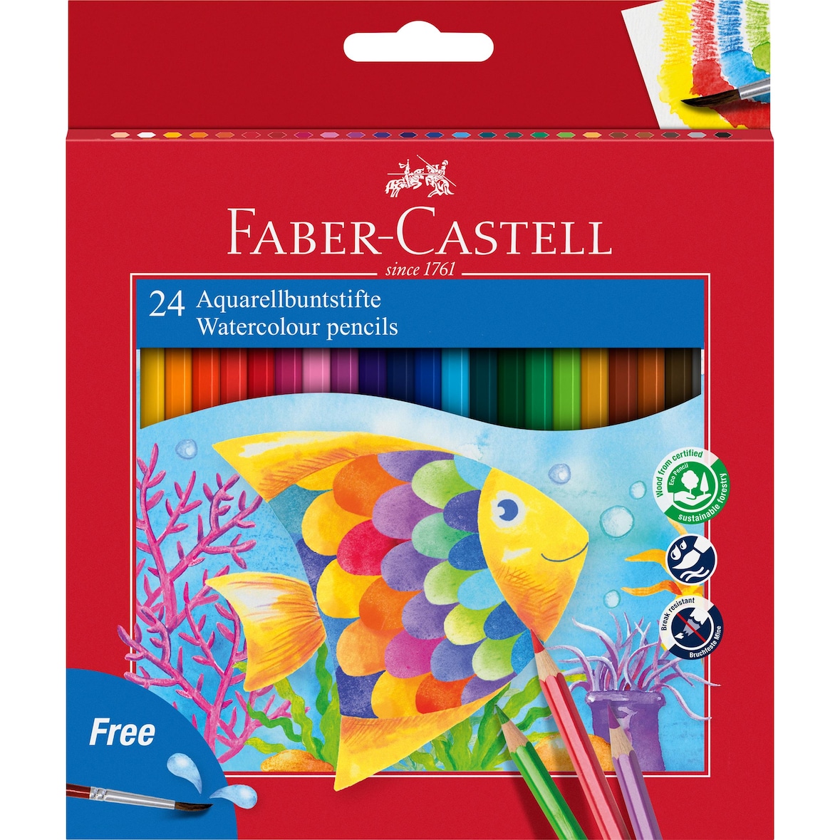 Etui de 24 crayons de couleur Classic Watercolour, couleurs assorties