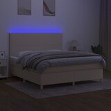thumbnail of vidaXL Boxspringbett mit Matratze & LED Creme 180x200 cm Stoff
