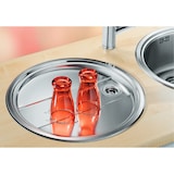 thumbnail of Blanco Rundes Spülbecken, Blancorondoset 46 x 39 cm, mit Abtropffläche, Edelstahl mit Bürstenfinish