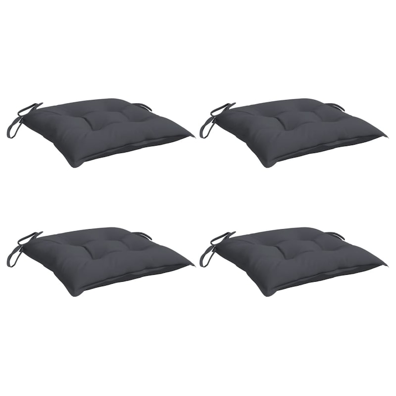 vidaXL Stoelkussens 4 st 40x40x7 cm stof antraciet