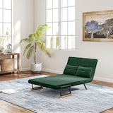 thumbnail of HOMCOM sofá cama de 2 plazas sofá cama plegable con respaldo ajustable de 5 niveles y almohadas acolchadas para oficina dormitorio 102x73x81 cm verde