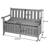 thumbnail of Gartenbank HWC-L68 mit Stauraum, Truhenbank Sitzbank Staufach Aufbewahrung, Outdoor Tanne Holz FSC® 114cm, braun