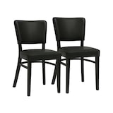 thumbnail of METRO PROFESSIONAL Chaise de restaurant rembourrée Cindora lot de 2, bois de hêtre/simili cuir, noir