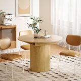 thumbnail of HOMCOM mesa de comedor extensible redonda, 110-150 cm, para 6-8 personas, con base estriada ancha, para salón, 110-150x110x75 cm, madera natural