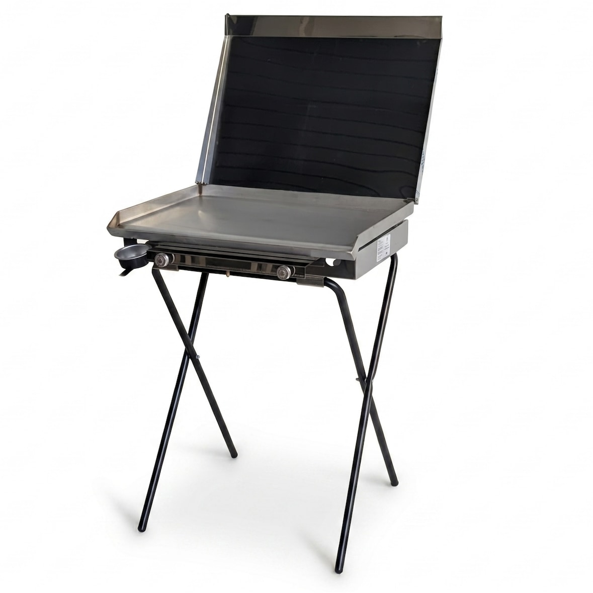 Yelloo - Griglia mod. INOXLINE 630 con piastra 60x45 cm liscia inox con coperchio, BBQ a Gas adatto per grigliare per 4-8 persone