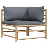 thumbnail of vidaXL Garten-Ecksofa mit Dunkelgrauen Kissen Bambus
