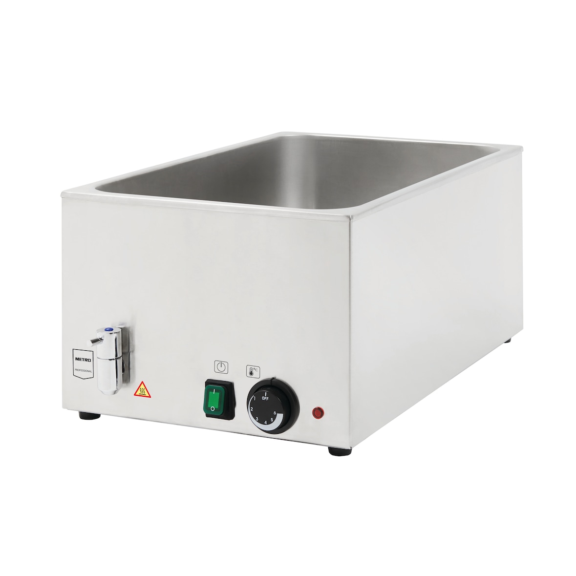 METRO PROFESSIONAL Bain Marie GBM1150, roestvrij staal, GN 1/1 met 150 mm diepte, 24 L, met aftapkraan