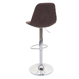 thumbnail of Banco de bar HWC-A67, banco de bar banco de balcão ~ tecido/têxtil castanho-escuro vintage, base cromada