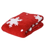 thumbnail of 1 Kuscheldecke 130x170cm Wohndecke mit Schneeflocken Motiv Fleecedecke Decke Weihnachtsdecke Winterdecke Rot