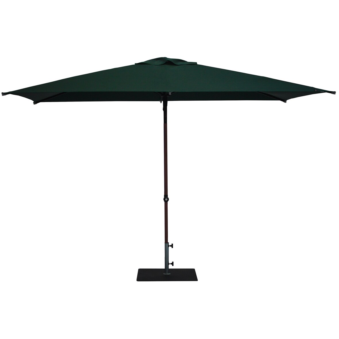 Ombrellone da Giardino 3x2m Palo in Alluminio Effetto Legno Tessuto Poliestere Trend Wood Verde