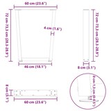 thumbnail of Helloshop26 - Set aus 2 modernen V-förmigen Esstischbeinen 60 x 73 cm mit verstellbaren schwarzen Stahlgleitern 02_0056928
