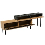 thumbnail of Merax Lowboard mit Tischplatte in Marmoroptik und Metallbeine, TV-Schrank stapelbar, TV-Board Länge verstellbar, Bis 200cm, Natur