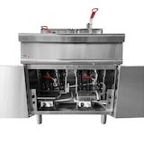 thumbnail of Romux® Friteuse À Gaz Butane Professionnelle 28+28 Litres Double sur Coffre avec Minisit | Friteuse en Acier Inox avec Robinet de Vidange 20000 W