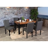 thumbnail of Eettafel HWC-L53, tafel keukentafel eetkamertafel, industrieel metaal 140x80cm ~ donker wild eiken