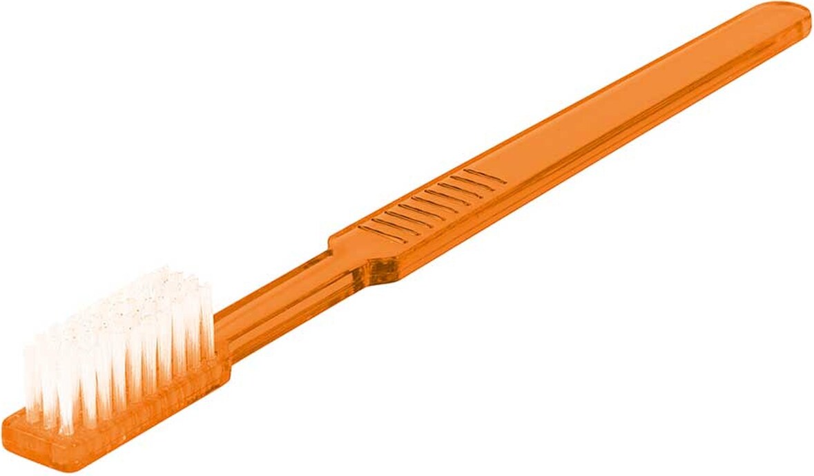 Einmalzahnbürsten - mit Zahnpasta - Kunststoff - orange - 100 Zahnbürsten