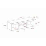 thumbnail of TV-Schrank mod NATURALE ''Rovere/Nero'', 2 Türen und 2 Fächer, Wohnzimmer, 140x40x41cm _ TV140NATBOCA