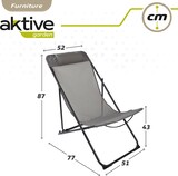 thumbnail of Silla tumbona plegable de jardín gris con asa Aktive