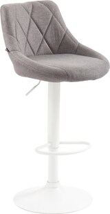 thumbnail of Décoshop26 - Drehbarer Barhocker x1 höhenverstellbar grauer Stoff mit Ziernähten weißes Metallgestell 10_0005833