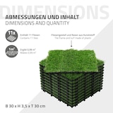 thumbnail of ML-Design Kunstrasen Fliesen 30x30 cm/33 Stücke=3m², Bodenbelag mit Klicksystem und Drainage, UV-Beständig, Kunststoffrasen Künstlicher Rasen