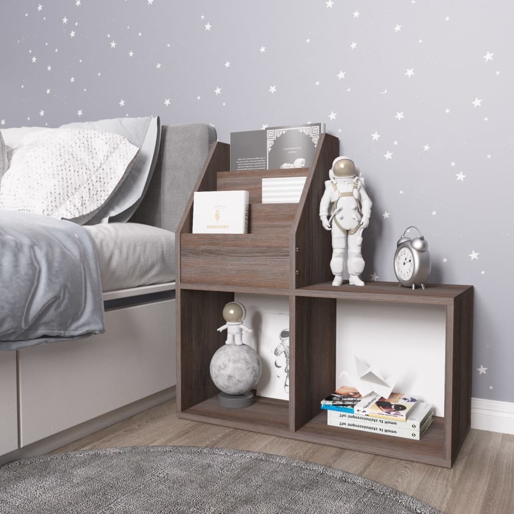 vidaXL Kinder-Bücherregal Grau Sonoma-Eiche 71x30x78,5cm Holzwerkstoff