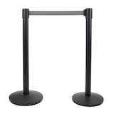 thumbnail of Danieli Store - 2 Postes Separadores de Metal Negro  con Cinta de 3mt Gris - Base Reforzada y Goma Antideslizante