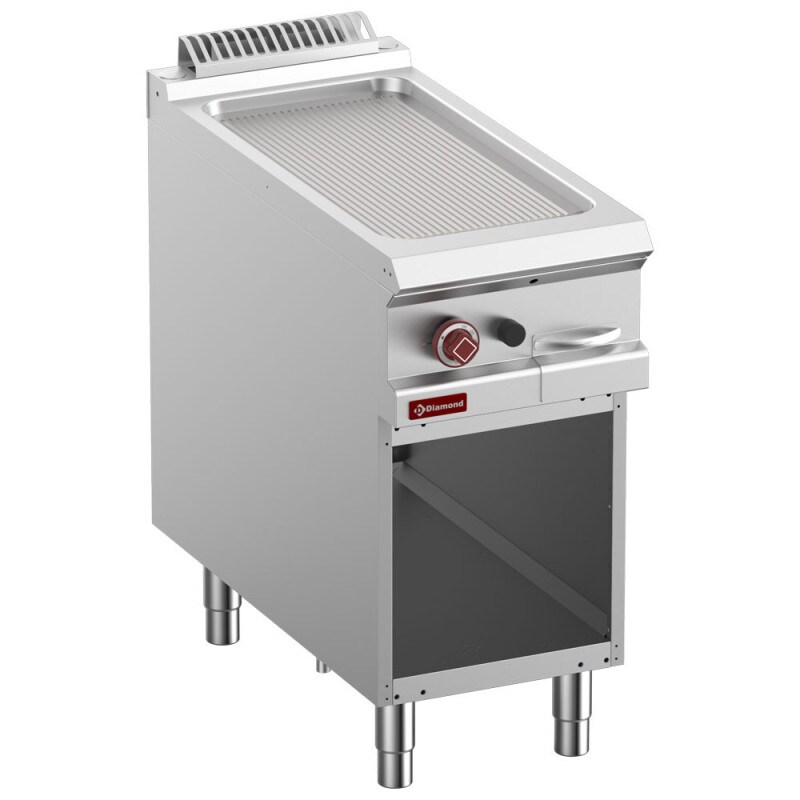 Plaque de cuisson rainurée gaz module 1/2 - Diamond