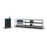 thumbnail of PROREGAL Fachbodenregal Schraubsystem | Grundregal | HxBxT 80x100x60cm | 3 Ebenen | Fachlast 200 kg | Beidseitig nutzbar | Verzinkt