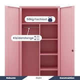 thumbnail of Mehrzweckschrank Metall abschließbar REKL Metallschrank | Schließfachschrank Putzmittelschrank Besenschrank Vorratsschrank, 185x90x45cm Rosa