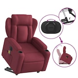 thumbnail of vidaXL Elektrischer Massagesessel mit Aufstehhilfe Weinrot Stoff