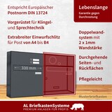 thumbnail of AL Briefkastensysteme 1 Fach Premium Durchwurf Briefkasten A4 in RAL 7016 Anthrazit Grau, Post A4, robust, wetterfest, Artikelnummer: 331P1DZ1KSP7016
