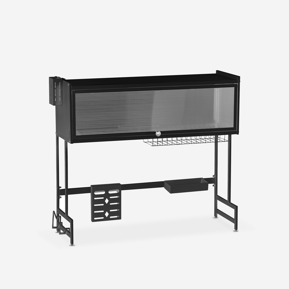 Scolapiatti da appoggio sopra lavello cucina nero salvaspazio Sover-DPP3097NE