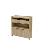 thumbnail of LES ARTISANS DU BOIS BUFFET DE SERVICE BAS EN BOIS MASSIF TEINTE VERNI NEBRASKA L 100 x P 40 x H 105 CM