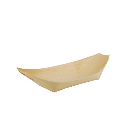 PAPSTAR 500 Fingerfood - Schalen, Holz "pure" 19 cm x 10 cm "Schiffchen"