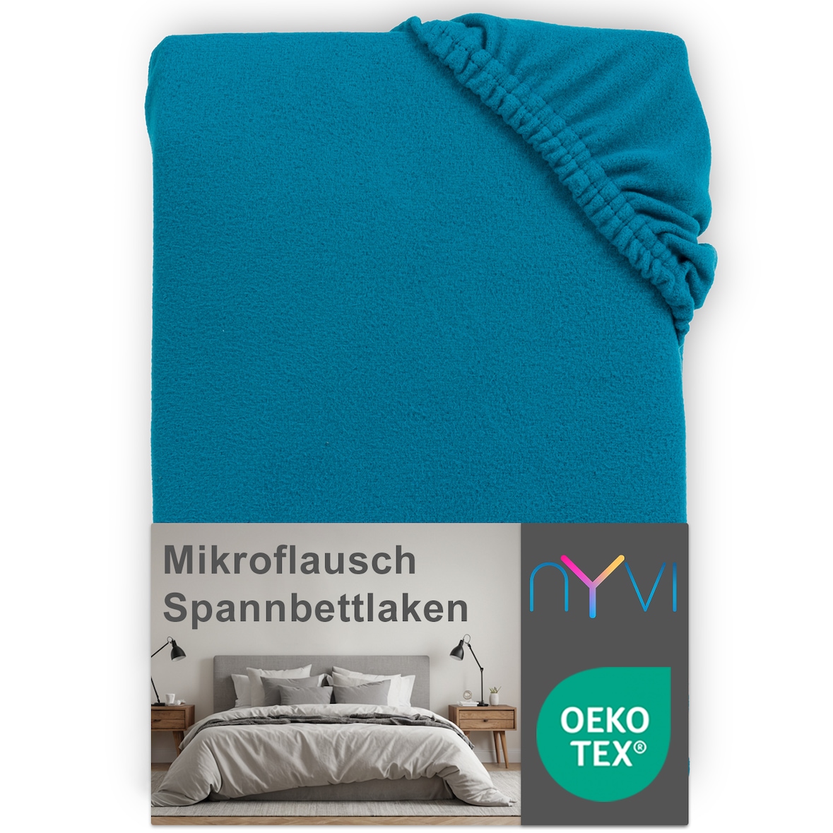 Spannbettlaken DreamScience Mikroflausch - Kuschelweiches & Wärmendes Bettlaken Spannbetttuch 180x200 - 200x200 cm petrol