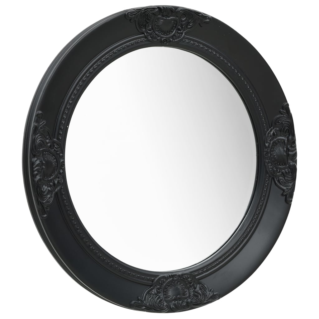 Décoshop26 - Runder Wandspiegel im Barockstil 50 cm Schwarz DEC022889 DEC022889