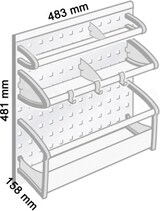 thumbnail of Hailo Auszug 3903001 Combi Vario AluLine Seitenwandauszug 3-etagig mit Cliphaken