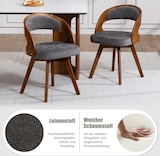 thumbnail of Merax Esszimmerstuhl 2er Set, 360° drehbar, Buchenholz & Graues Kissen