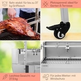 thumbnail of Sauenland Pro Spanferkelgrill Drehspieß 13W 4 Rollen Edelstahl Silber-Metallic