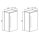 thumbnail of VCM Badmöbel Hochschrank Badinos Schwarz H. 150 x B. 33 x T. 22 cm