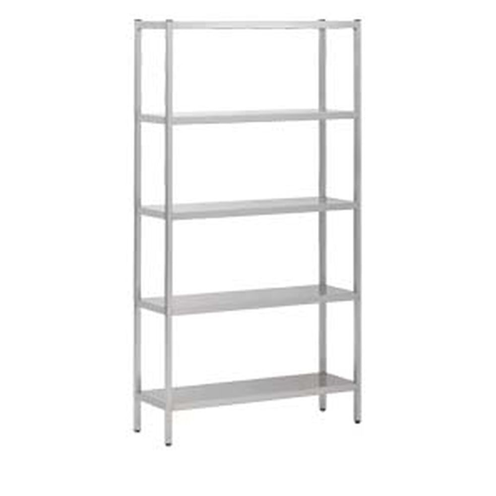 Combisteel stellingsysteem met 5 legborden van verchroomd staal 2000x400x1800mm