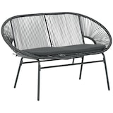 thumbnail of Silla acapulco de 2 plazas silla de jardín con reposabrazos cojines y marco de acero carga 260 kg para balcón terraza patio 132x72x83 cm