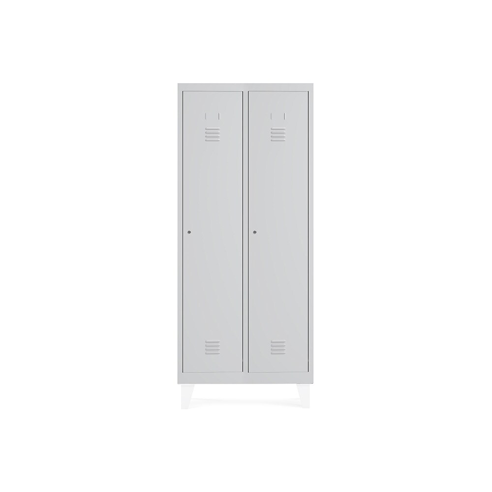 Rocada taquilla soldada 30cm (300mm) 2 módulos 1 puerta cuerpo blanco ral9010 + puerta blanco ral9010