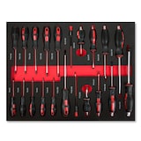 thumbnail of EBERTH Multigereedschapset 114 delen Voor gereedschapswagen, Gelabelde schuimrubberen inzetstukken, Hard metaal, Ergonomische handgrepen, Voor 3 laden