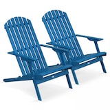 thumbnail of Lot de 2 fauteuils pliant en bois d'eucalyptus bleu pacific